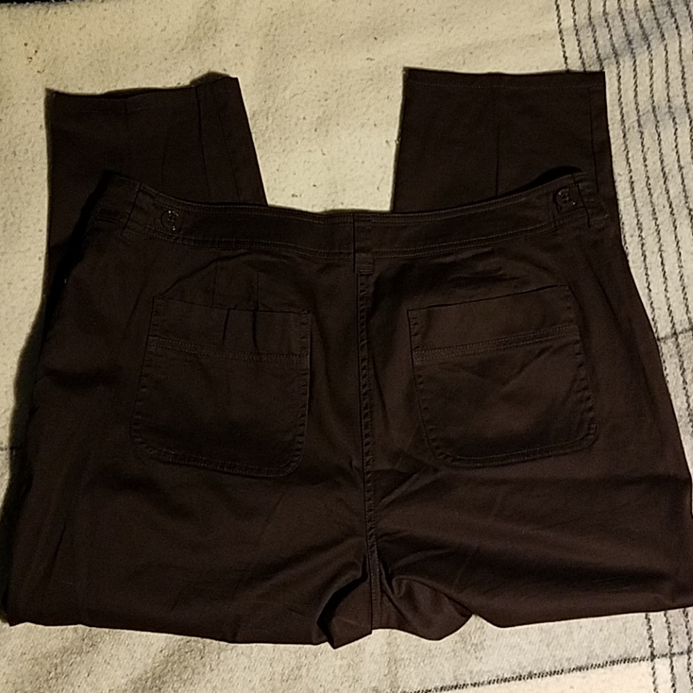 Chicos 3 Brown Crop Pants Rhinestones XL - Picture 2 of 5